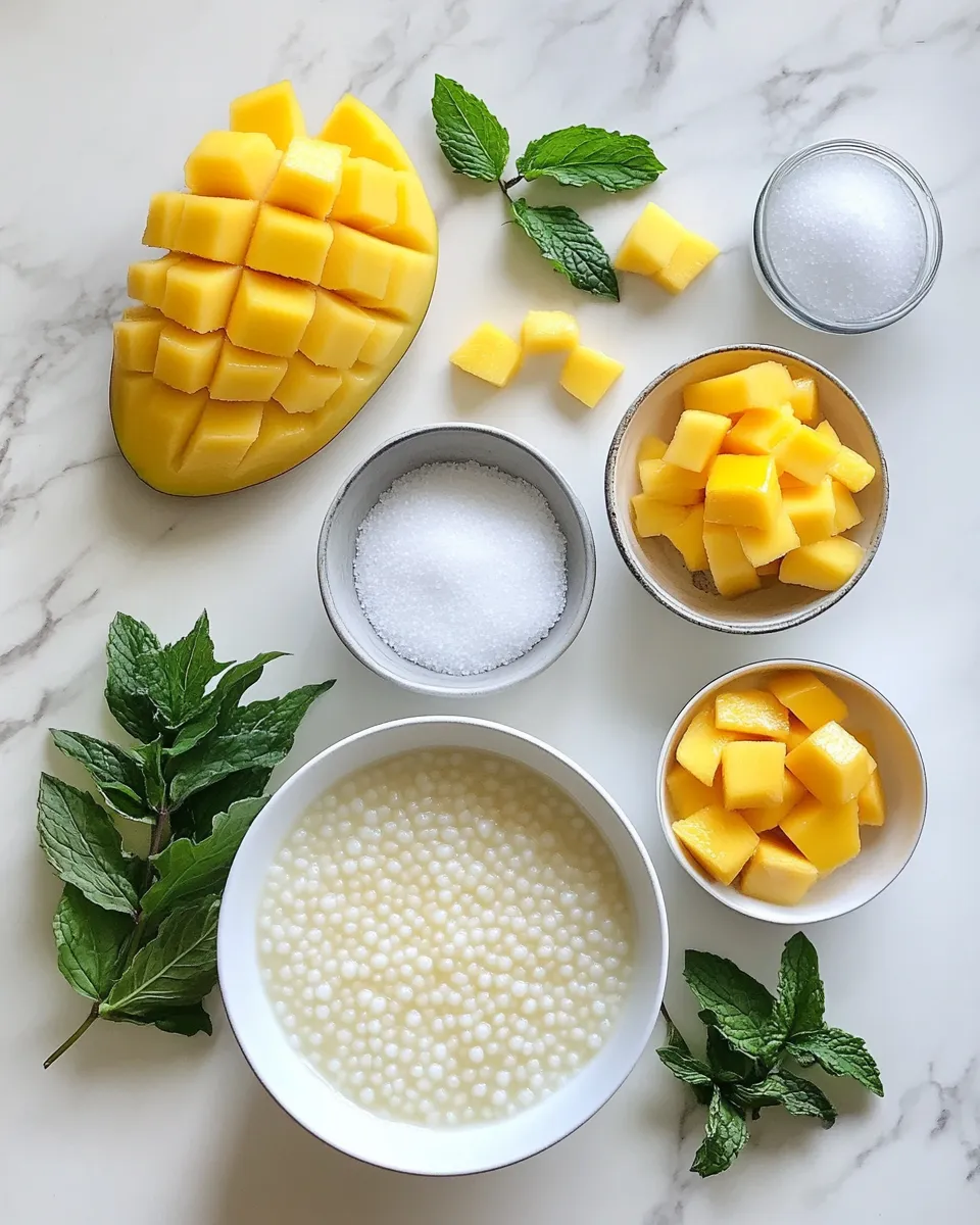 Ingredients for Delight in Every Bite: The Irresistible Mango Sago Dessert Pudding