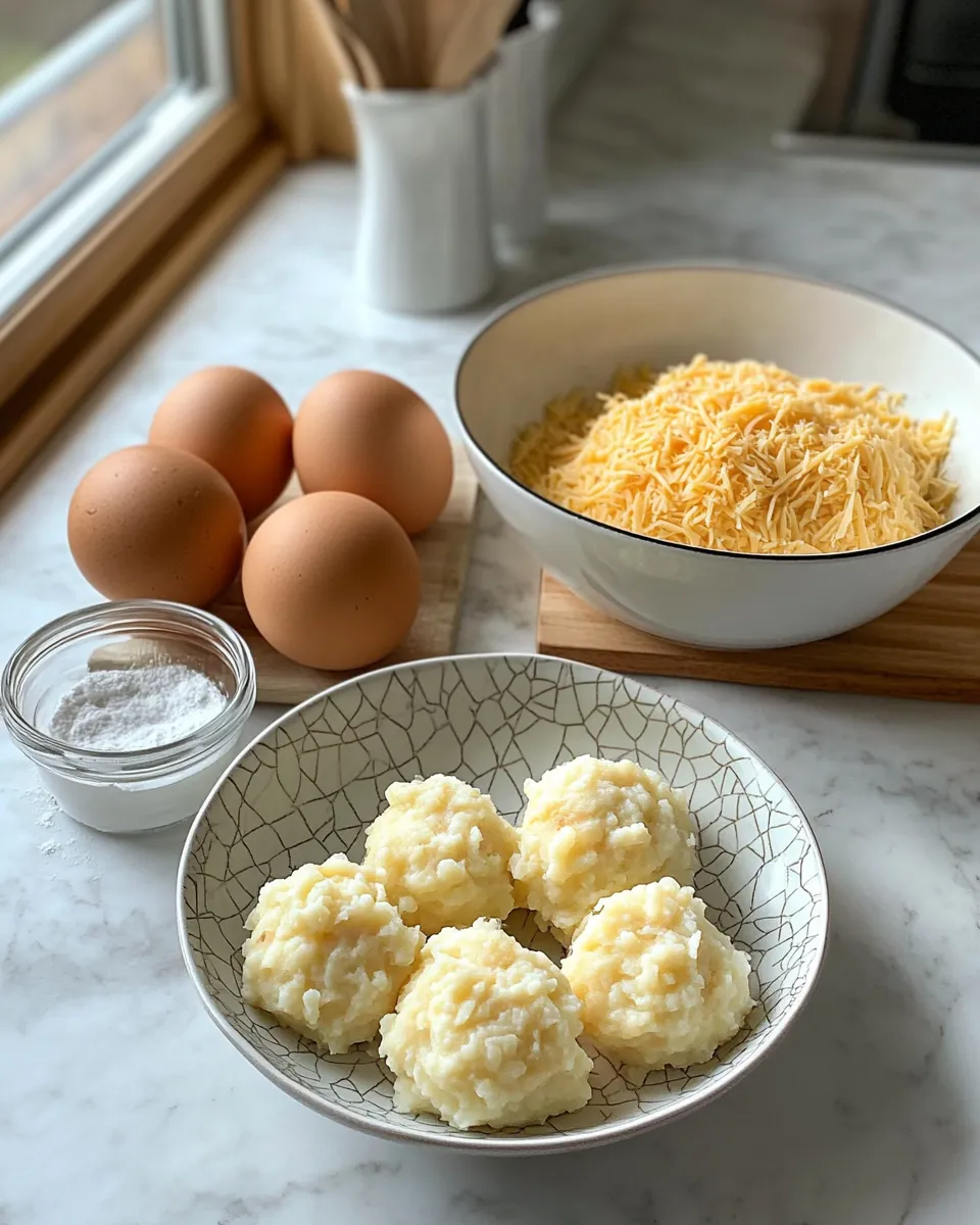 Ingredients for Irresistible Mashed Potato Cheese Puffs: A Comfort Food Delight