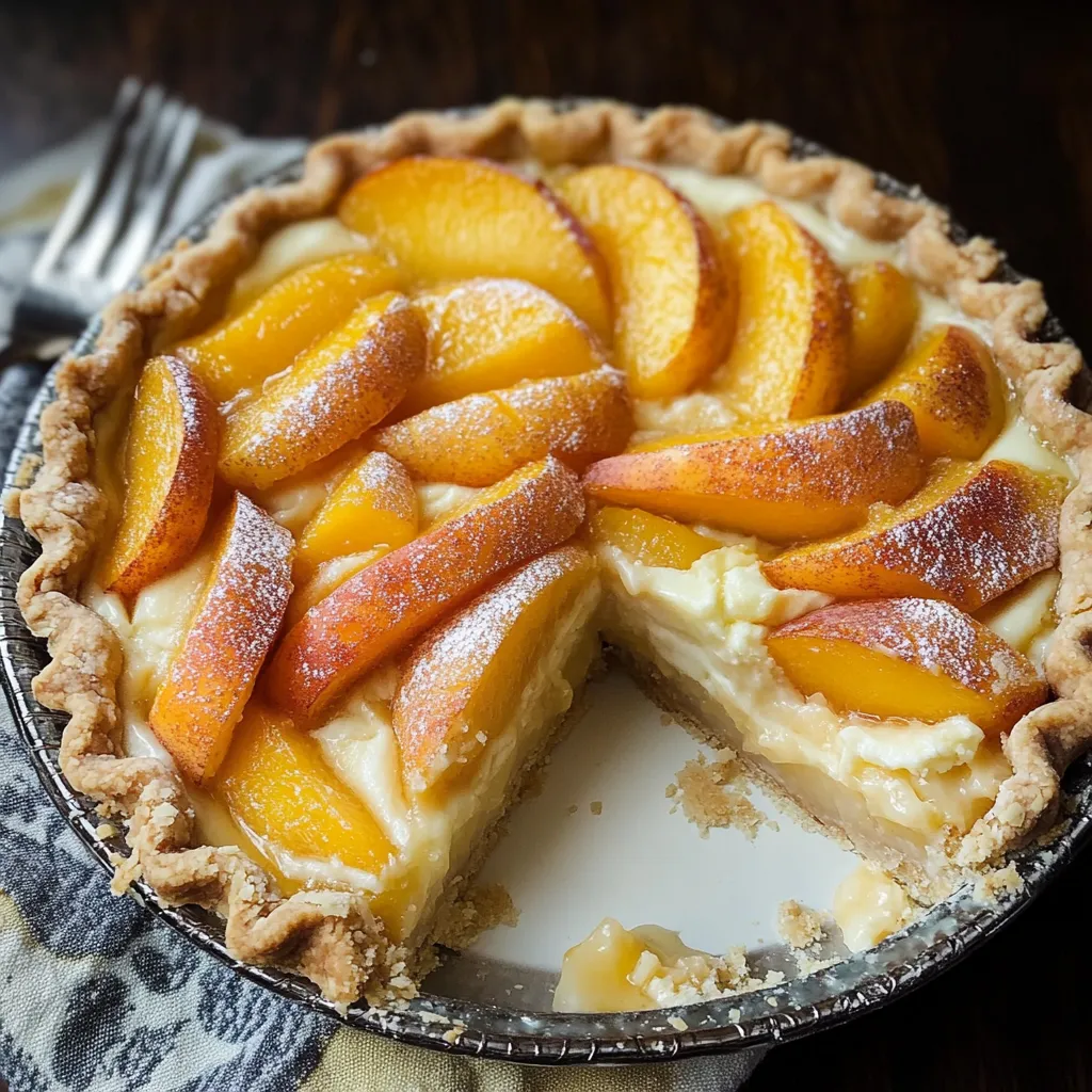 Photo of featured for Heavenly Peaches and Cream Pie: A Slice of Summer Bliss