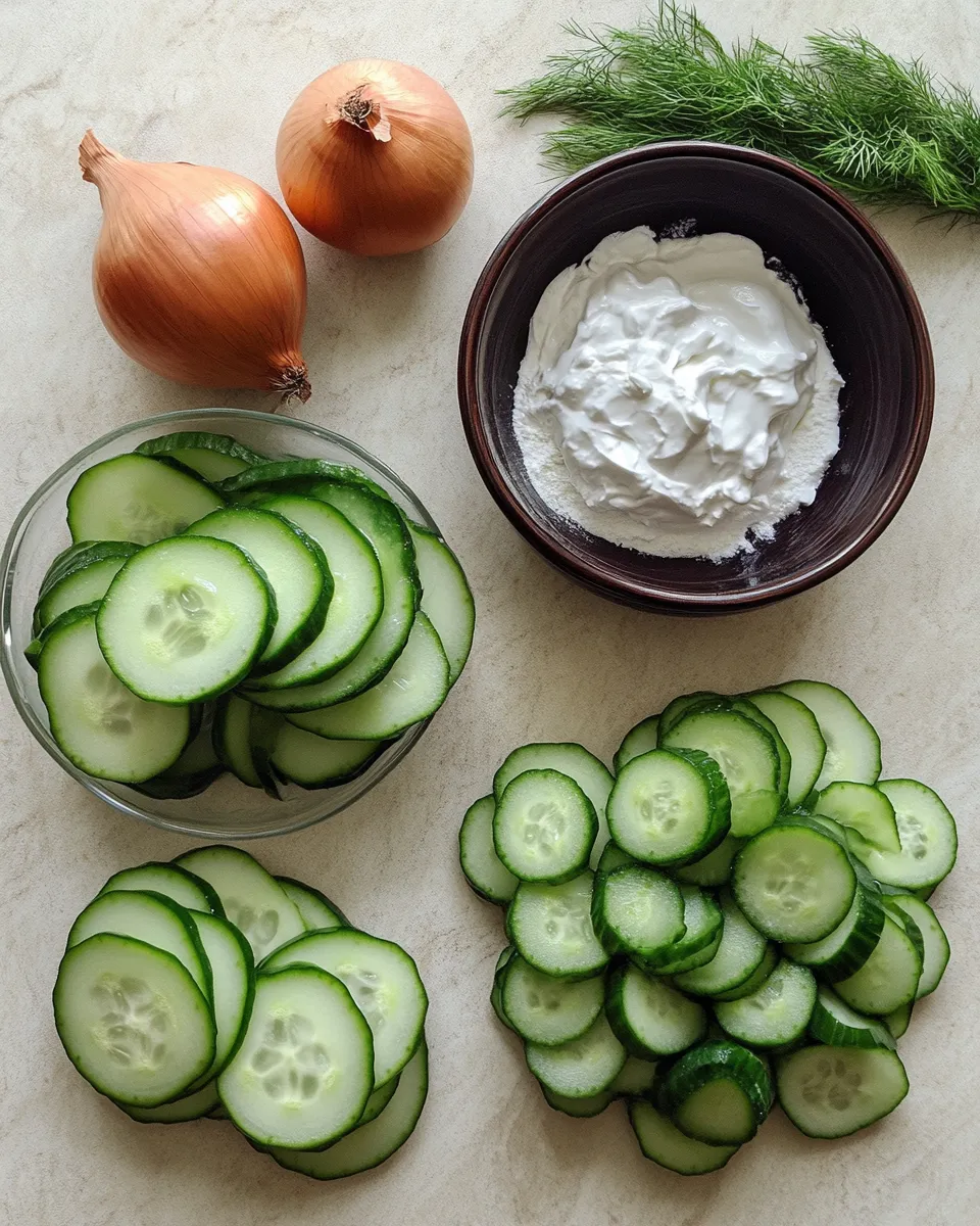 Ingredients for Refreshing Polish Cucumber Salad: A Crunchy Delight for Every Table