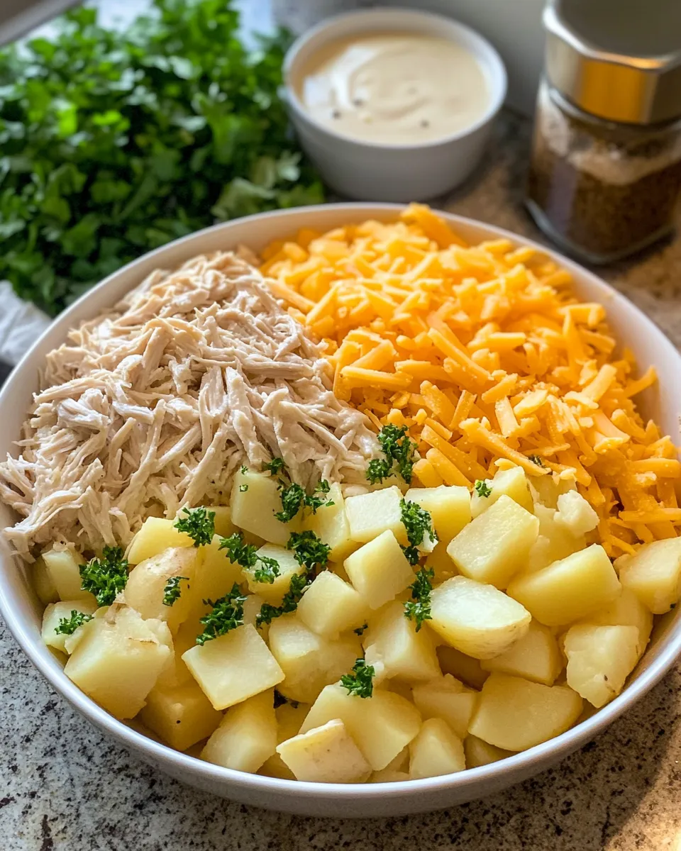 Ingredients for Savor the Comfort: Irresistible Potato Ranch Chicken Casserole Delight