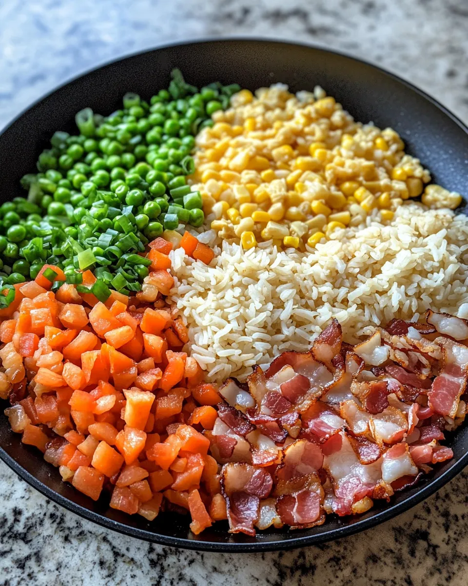 Ingredients for Sizzle and Savor: Quick and Flavorful Bacon Fried Rice Delight