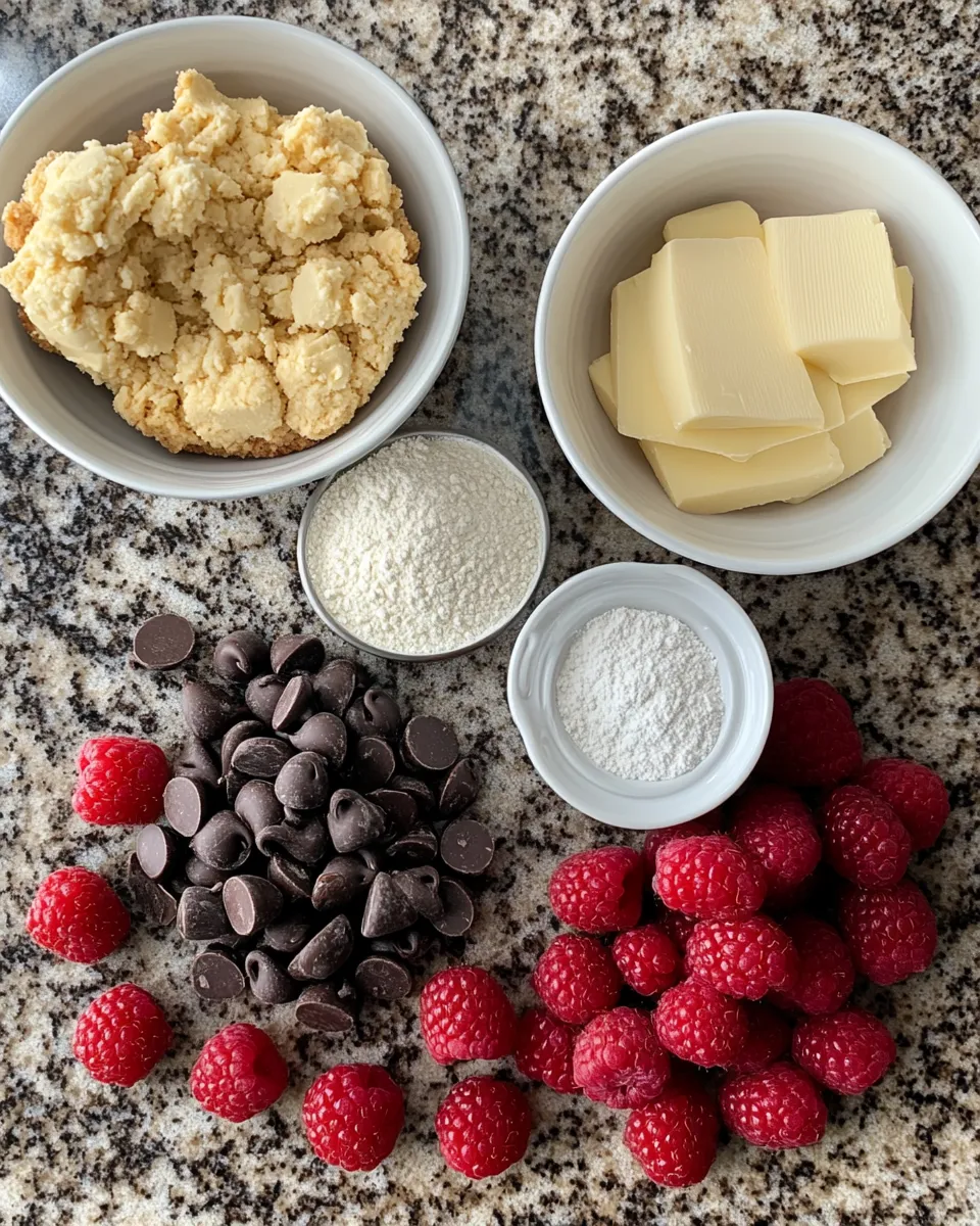 Ingredients for Decadent Delight: Indulge in Raspberry Chocolate Chip Cookies