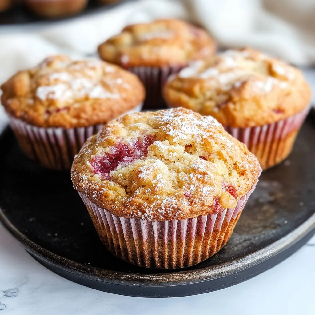 Photo of featured for Deliciously Tangy Rhubarb Muffins with Greek Yogurt to Brighten Your Mornings