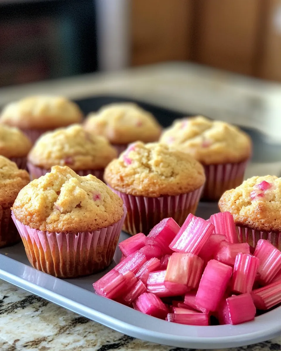 Ingredients for Deliciously Tangy Rhubarb Muffins with Greek Yogurt to Brighten Your Mornings