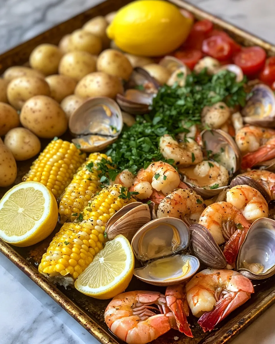 Ingredients for Savor the Sea: Easy Sheet Pan Clambake for Effortless Entertaining