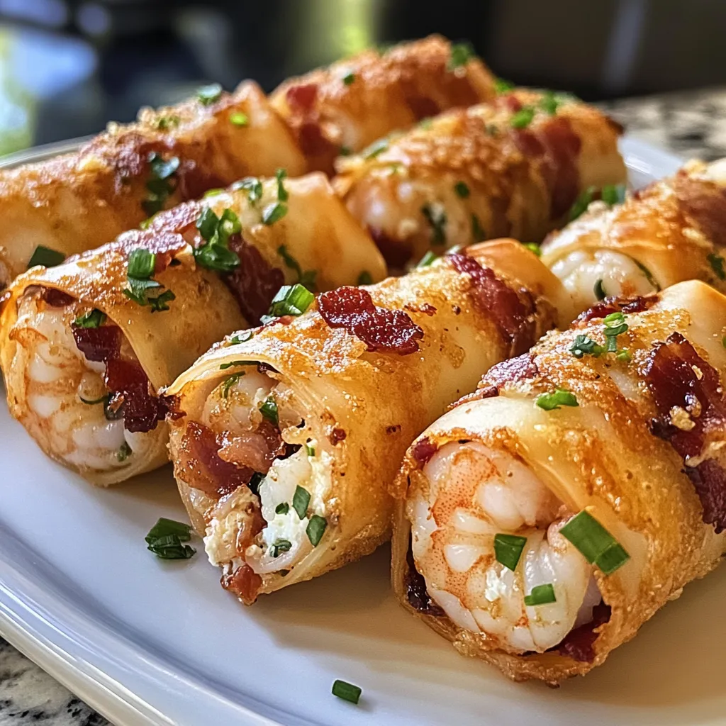 Photo of featured for Shrimp and Bacon Egg Roll Bombs: A Flavor Explosion You Can't Resist
