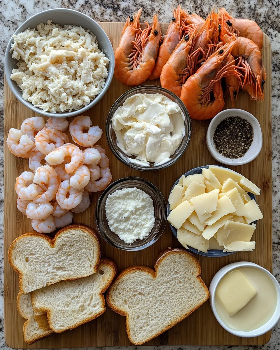 Ingredients for Ultimate Shrimp and Crab Grilled Cheese Bombs: A Seafood Lover's Dream