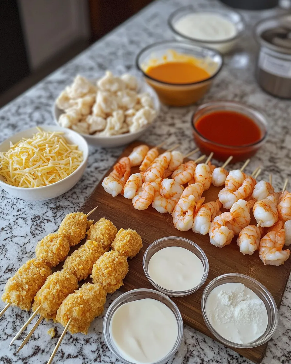 Ingredients for Dive into Flavor: Shrimp and Crab Nacho Bomb Corn Dogs You Can't Resist