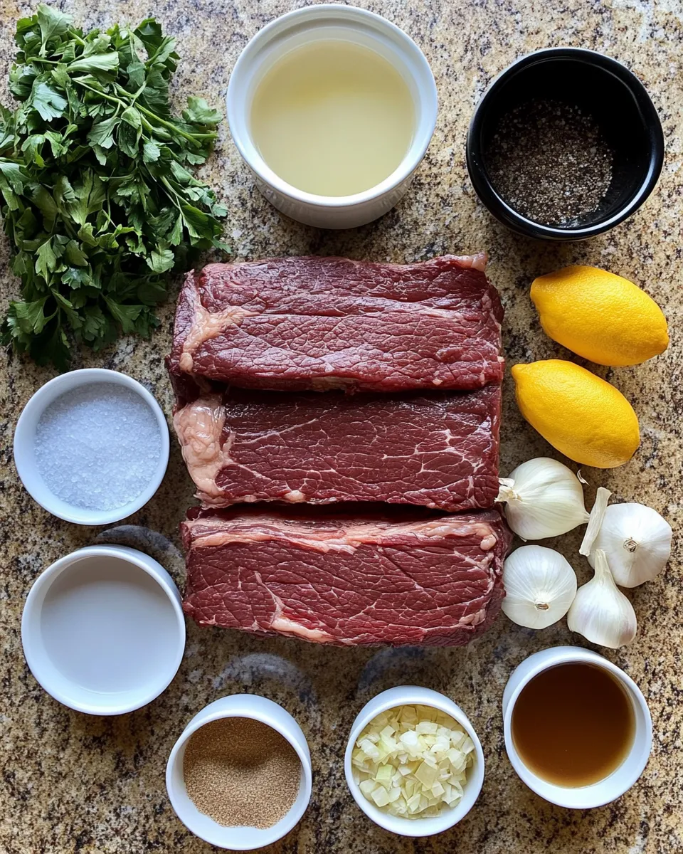 Ingredients for Melt-in-Your-Mouth Slow Cooker Beef Brisket Bliss