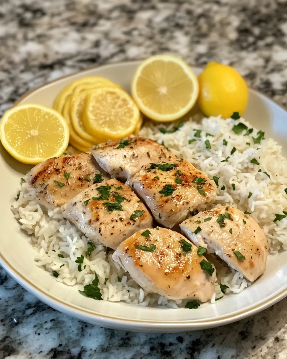 Ingredients for Zesty Comfort: Slow Cooker Lemon Herb Chicken and Rice Made Easy