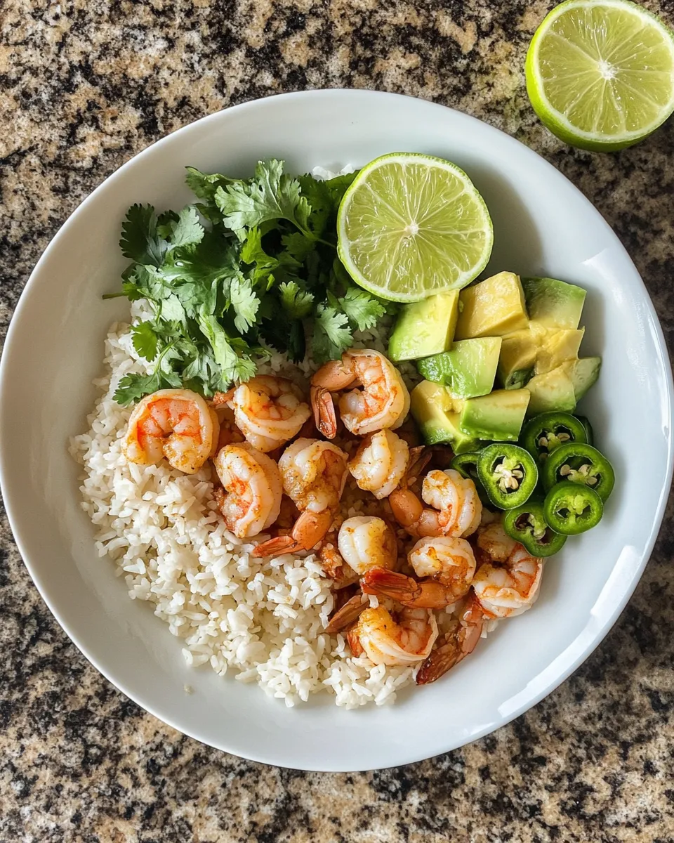 Ingredients for Savor the Heat: Spicy Shrimp and Avocado Rice Bowl Delight