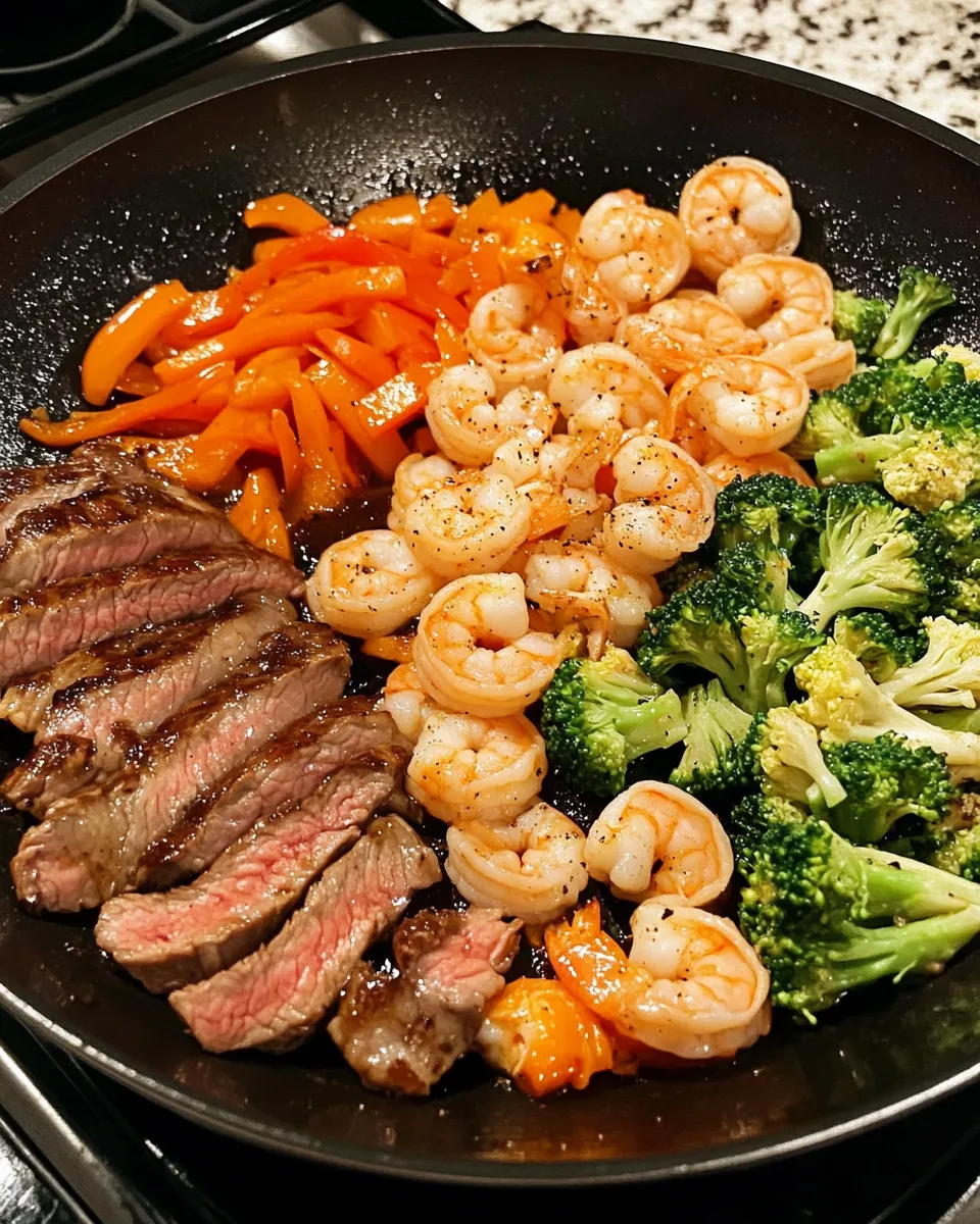 Ingredients for Sizzle and Savory: The Ultimate Steak and Shrimp Stir-Fry Delight