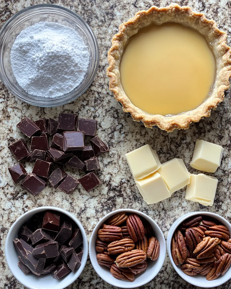 Ingredients for Irresistibly Decadent: The Ultimate Texas Chocolate Pecan Pie Recipe