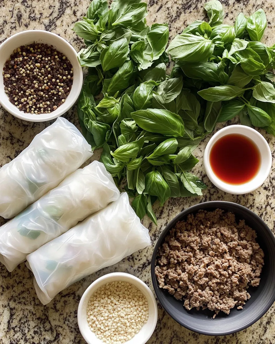 Ingredients for Savory Thai Basil Beef Rolls: A Flavorful Twist on a Classic Delight