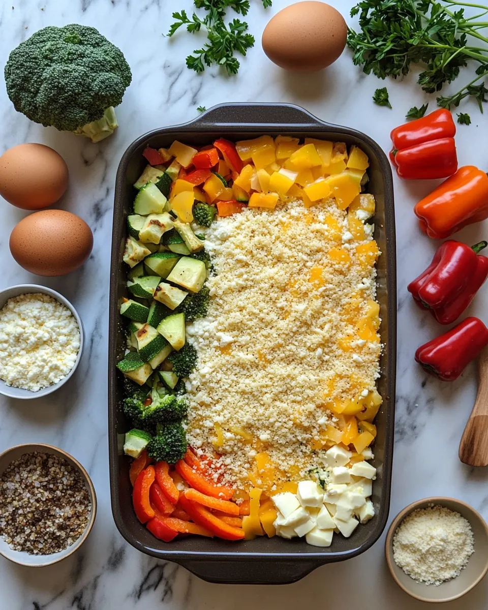 Ingredients for Deliciously Cheesy: The Ultimate Veggie Bake with Cottage Cheese