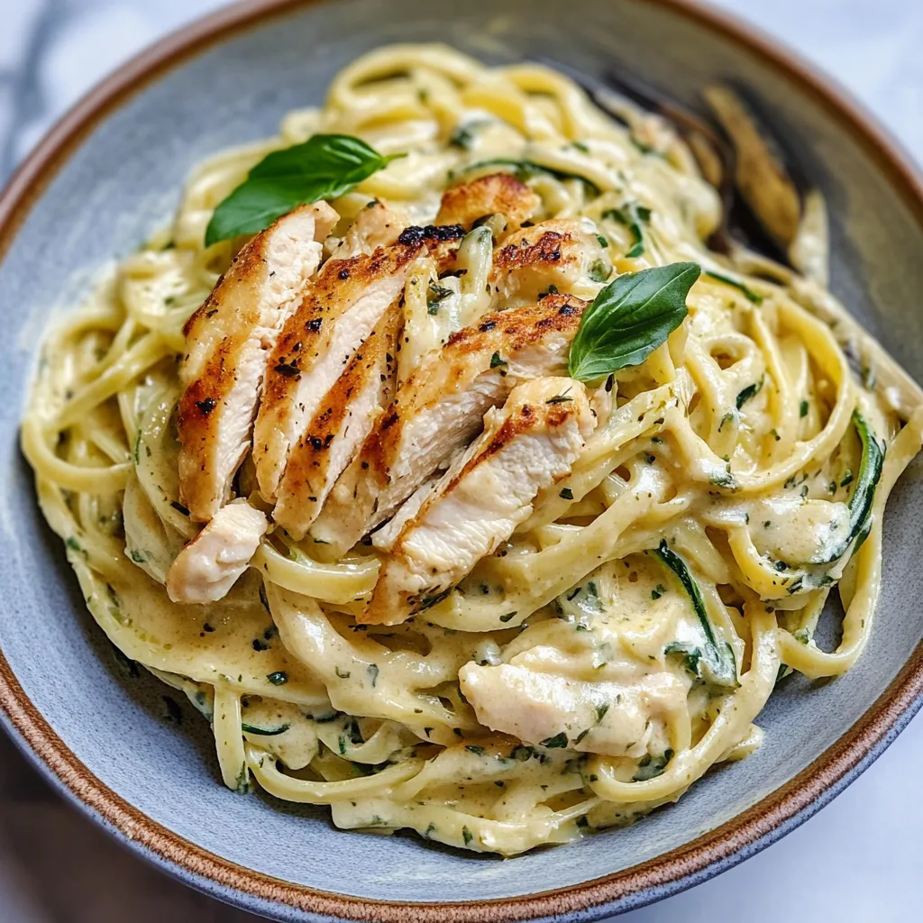 Photo of featured for Creamy Zucchini Noodle Chicken Alfredo: A Guilt-Free Indulgence