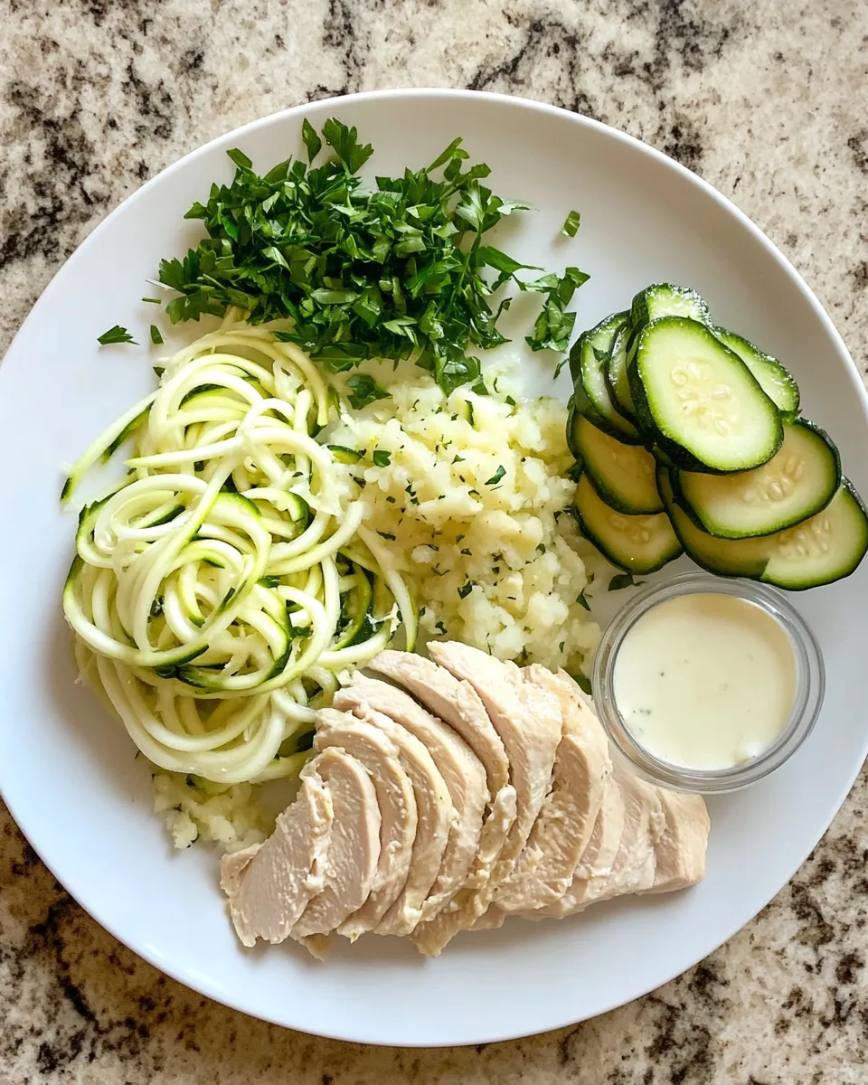 Ingredients for Creamy Zucchini Noodle Chicken Alfredo: A Guilt-Free Indulgence
