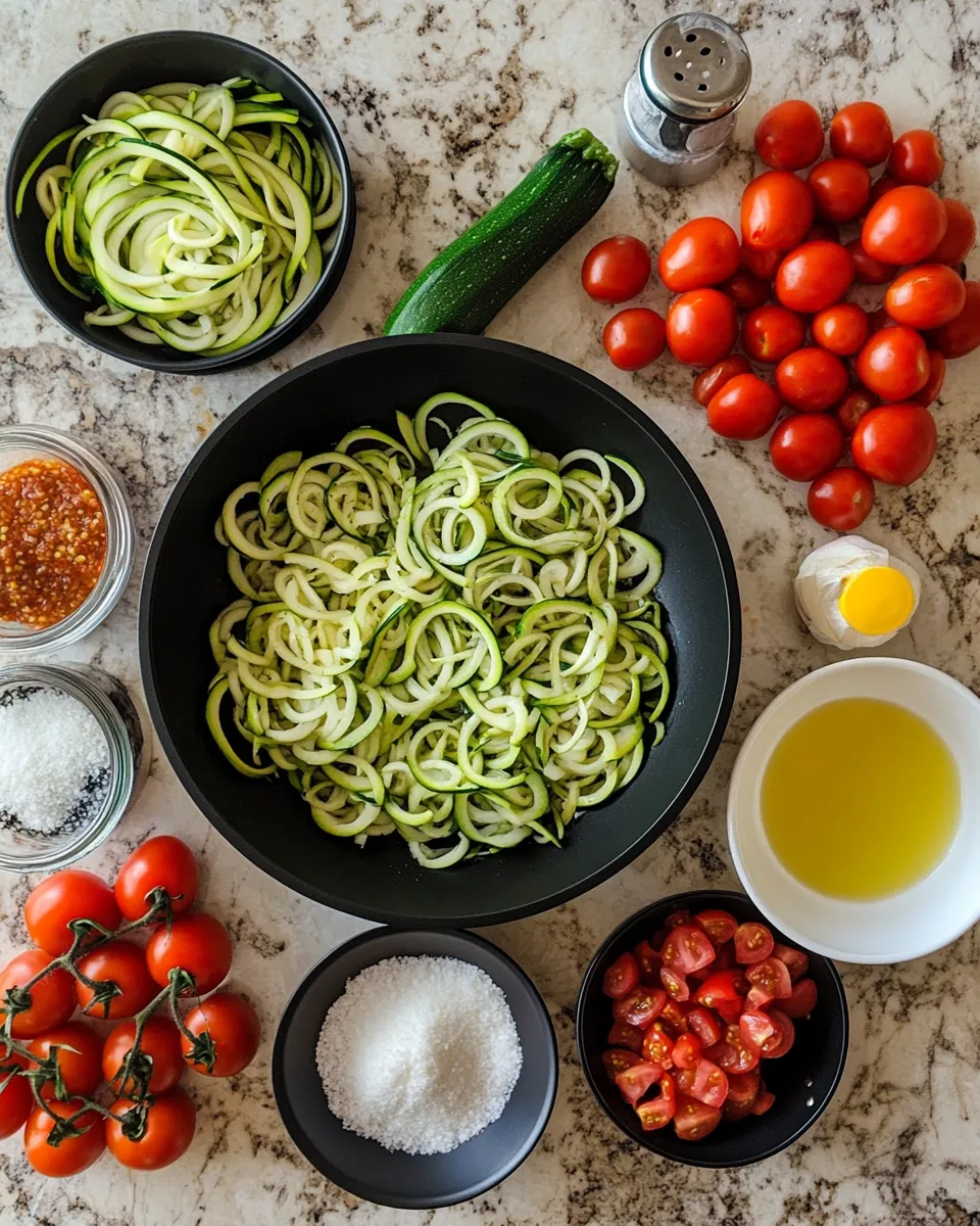 Ingredients for Zucchini Pasta Delight: A Fresh Twist on Your Favorite Dish
