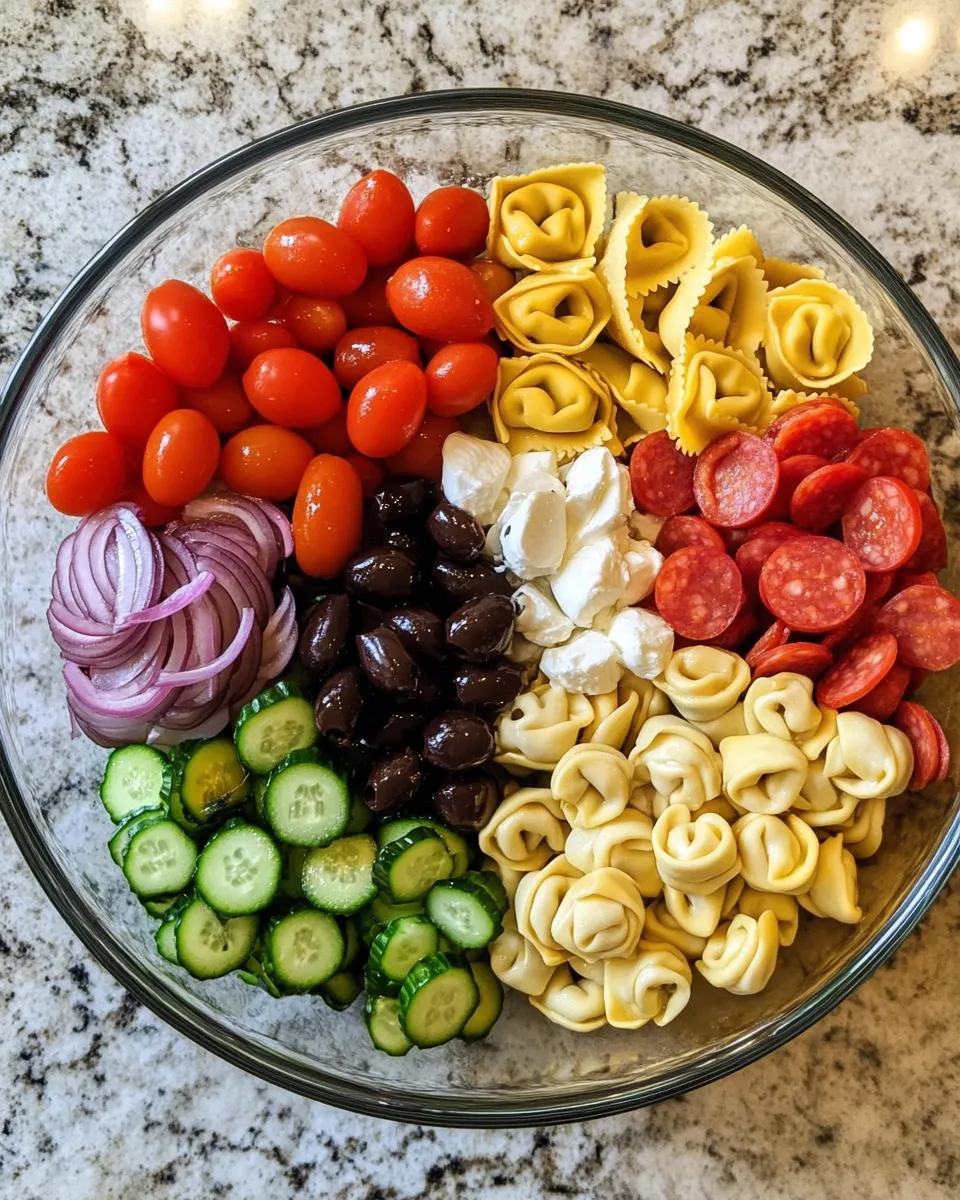 Ingredients for Savory Sensations: Delight in Antipasto Tortellini Pasta Salad