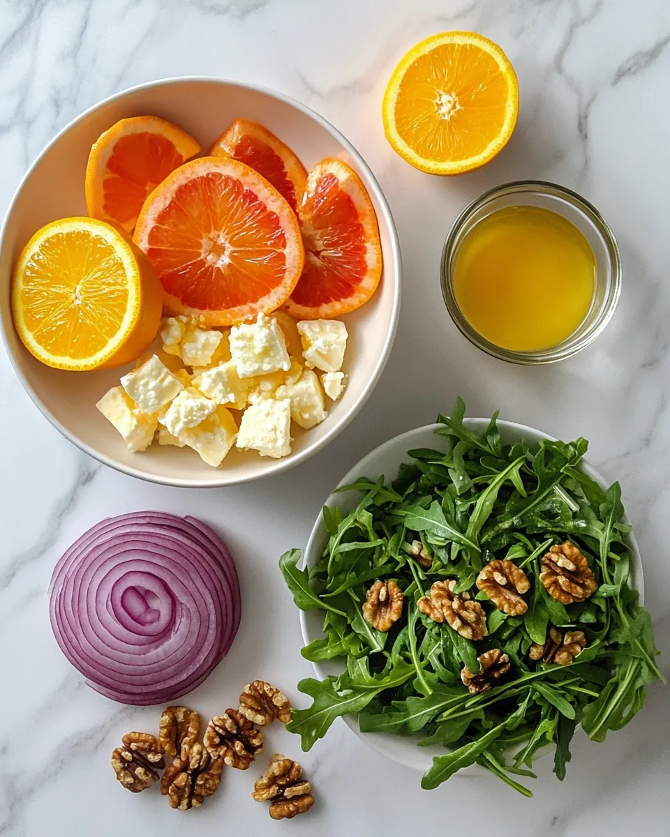 Ingredients for Zesty Delight: Elevate Your Plate with Arugula Citrus Salad