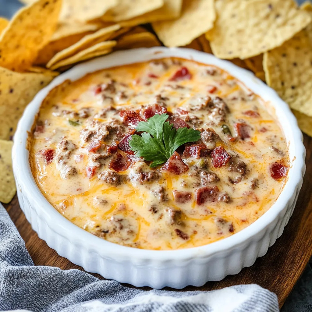 Photo of featured for Savor the Flavor: Irresistible Bacon Cheeseburger Queso Dip Recipe