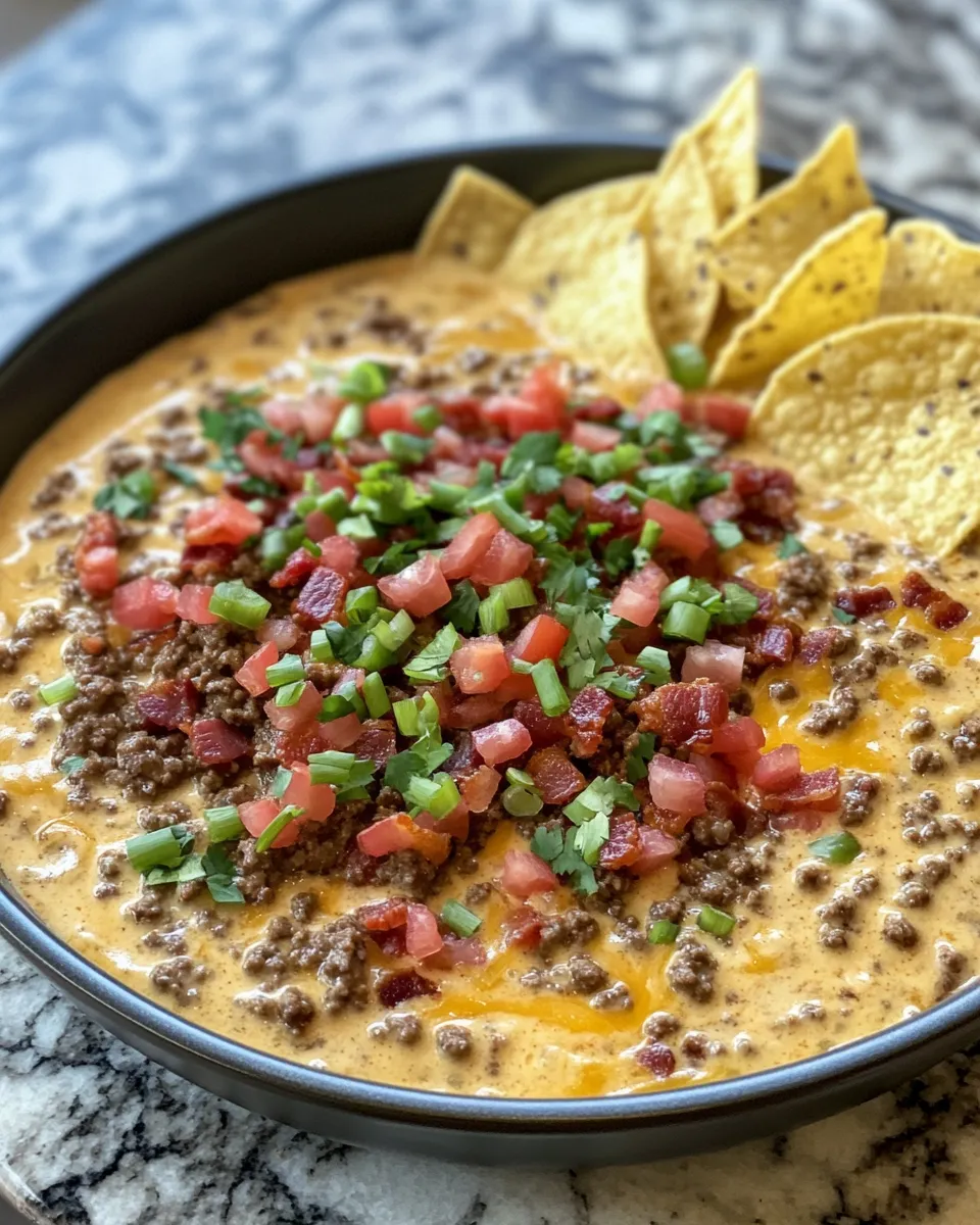 Ingredients for Savor the Flavor: Irresistible Bacon Cheeseburger Queso Dip Recipe