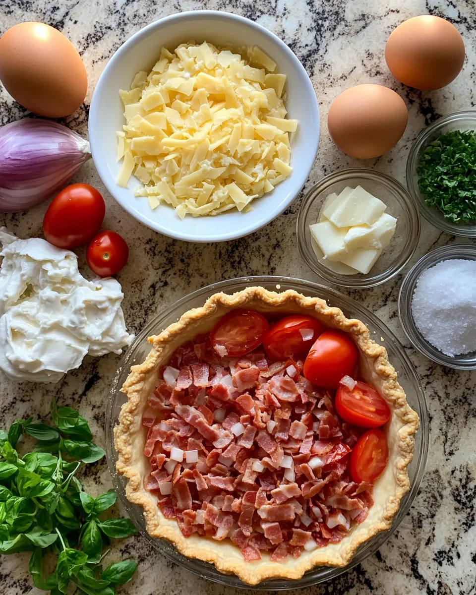 Ingredients for Savor the Flavor: Irresistible Bacon Onion Tomato Pie Recipe