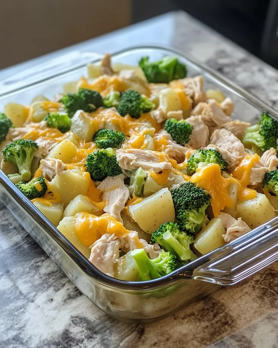 Ingredients for Ultimate Comfort in a Dish: Baked Potato Chicken and Broccoli Casserole Delight