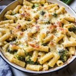 Photo of featured for Cheesy Baked Ziti with Broccoli and Creamy Alfredo Magic