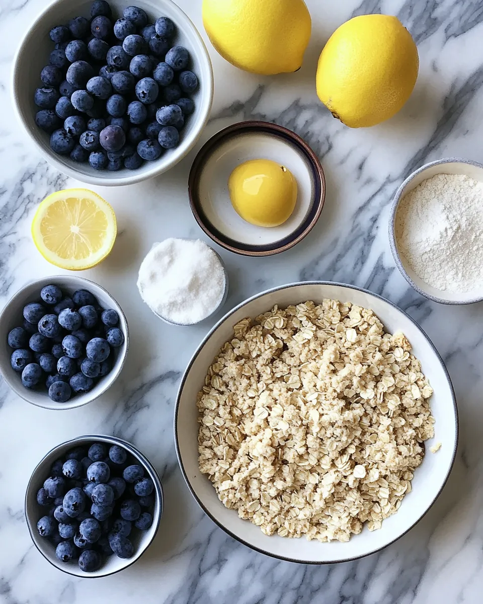 Ingredients for Baking Bliss: Indulge in a Blueberry Lemon Crumble Cake Delight