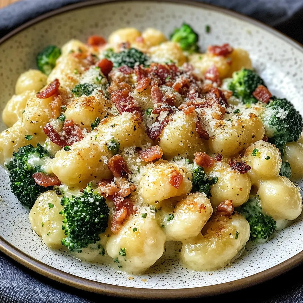 Photo of featured for Indulge in Creamy Boursin Bacon Broccoli Gnocchi Bliss