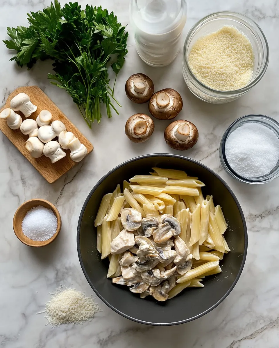 Ingredients for Creamy Chicken and Mushroom Pasta: A Comforting Delight for Every Occasion