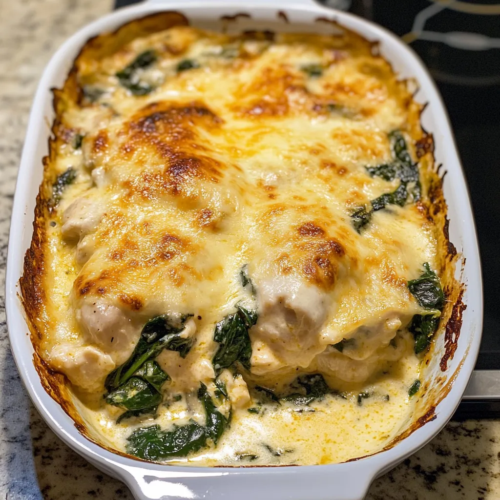 Photo of featured for Creamy Chicken and Spinach Casserole Delight