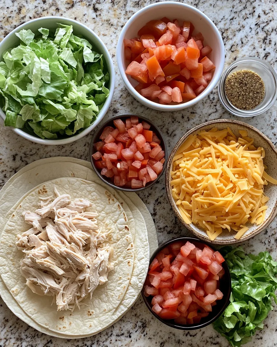 Ingredients for Savory Chicken Bacon Ranch Tacos: A Flavorful Twist on Taco Night