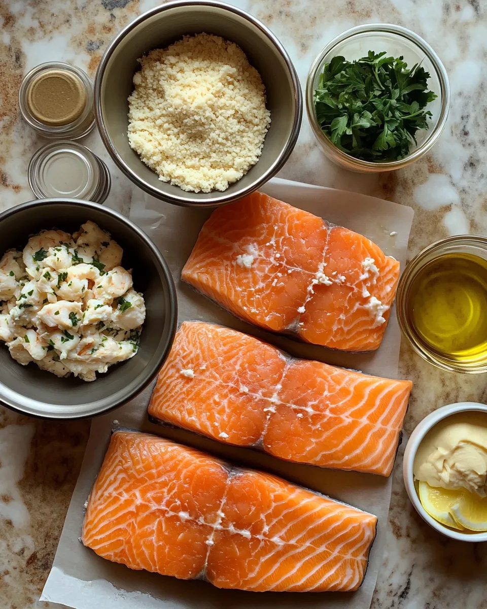 Ingredients for Deliciously Decadent: Crab and Shrimp Stuffed Salmon to Impress Your Dinner Guests