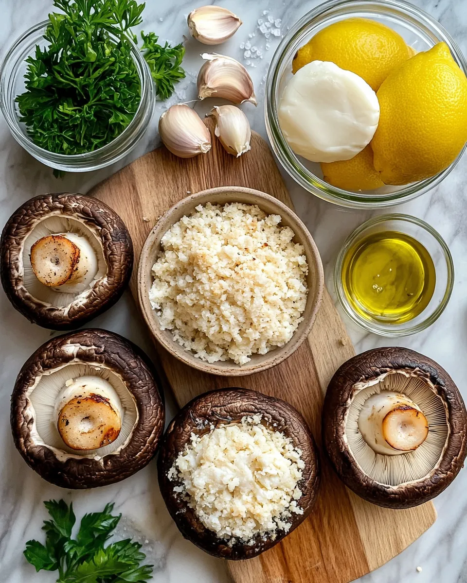 Ingredients for Savory Delights: Indulge in Crab Stuffed Portobello Mushrooms