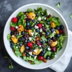 Photo of featured for Bursting with Flavor: Delightful Cranberry Blueberry Salad with a Tangy Blueberry Balsamic Dressing