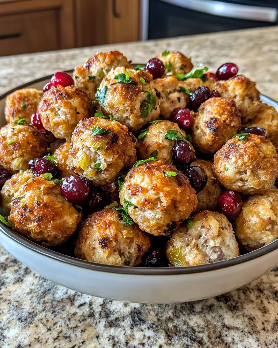 Ingredients for Savory Delights: Irresistible Cranberry Turkey Stuffing Balls You Need to Try