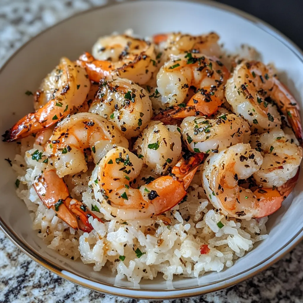 Photo of featured for Savor the Flavor: Creamy Garlic Butter Shrimp Bowl with Herb Rice Delight