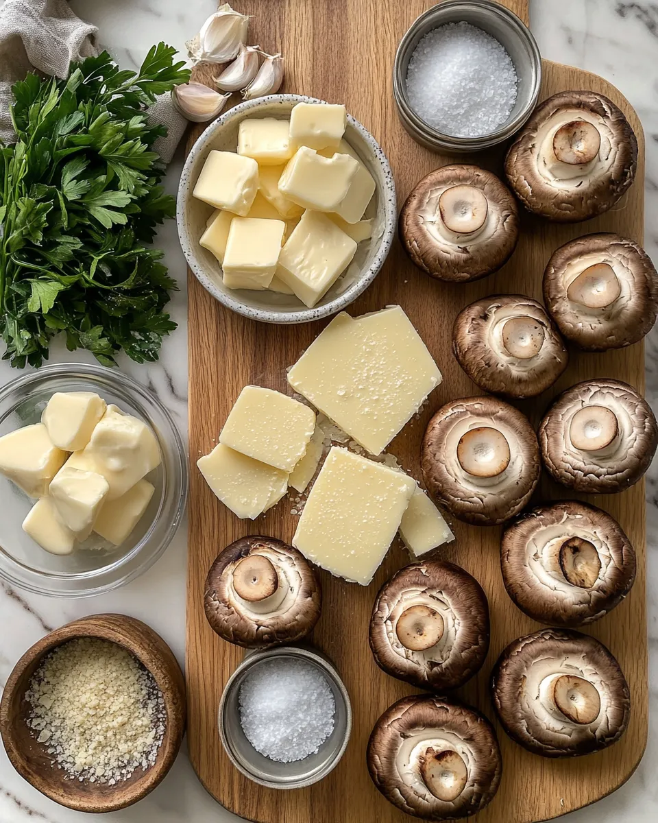 Ingredients for Indulge in Irresistible Creamy Garlic Parmesan Mushrooms
