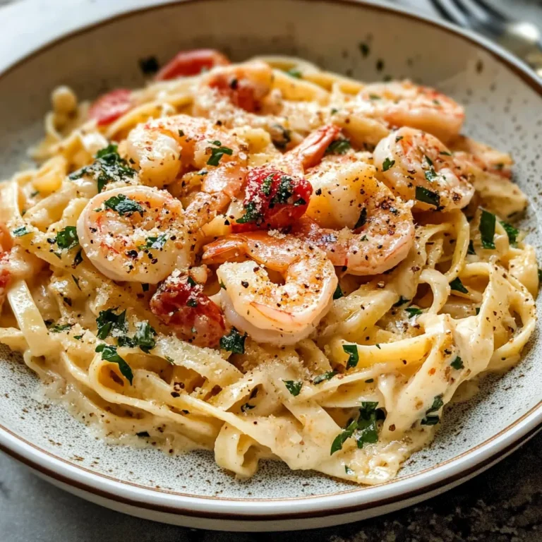 Photo of featured for Indulge in Creamy Shrimp Fettuccine Pasta with Alfredo Sauce: A Seafood Lover's Dream Dish