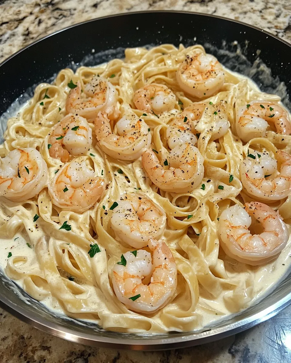 Ingredients for Indulge in Creamy Shrimp Fettuccine Pasta with Alfredo Sauce: A Seafood Lover's Dream Dish