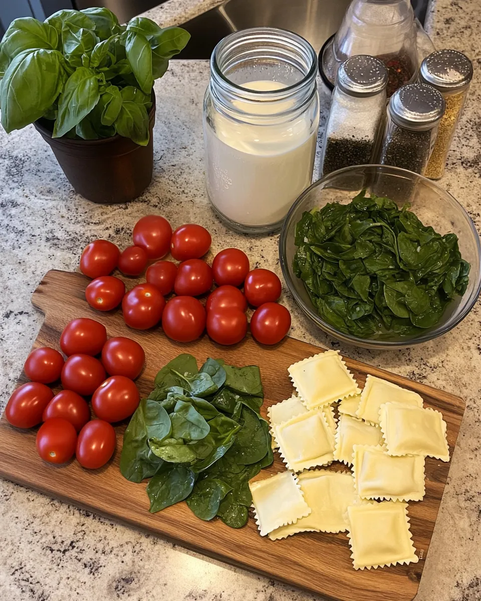 Ingredients for Indulge in the Rich Flavors of Creamy Tuscan Ravioli