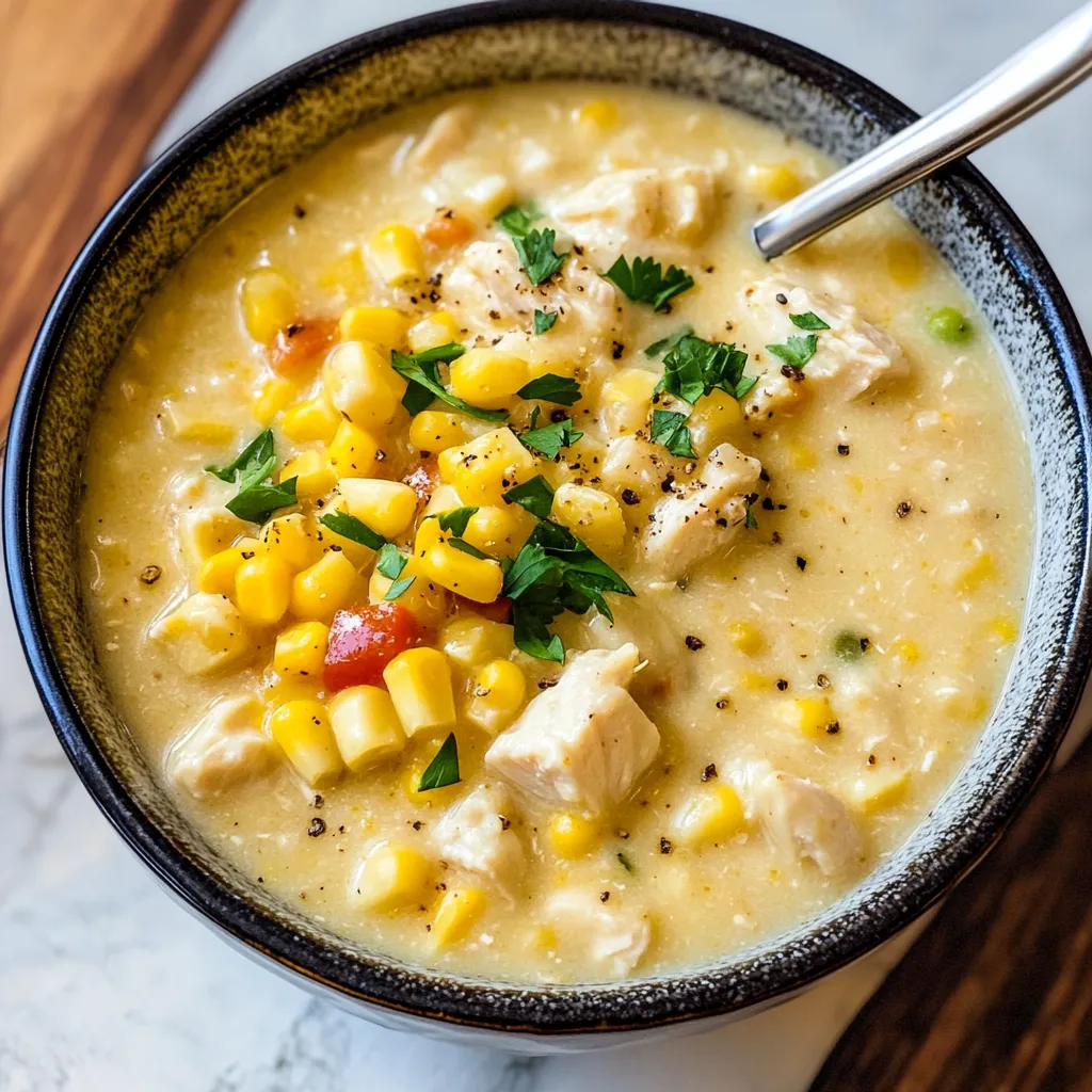 Photo of featured for Hearty Comfort in a Bowl: Slow Cooker Chicken Corn Chowder Delight