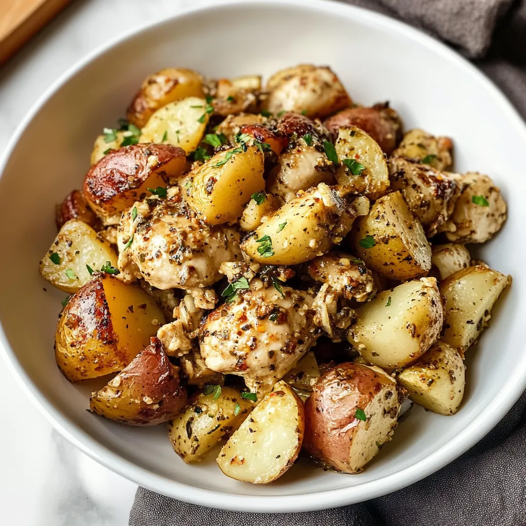 Photo of featured for Savory Simplicity: Crockpot Garlic Parmesan Chicken and Potatoes Delight