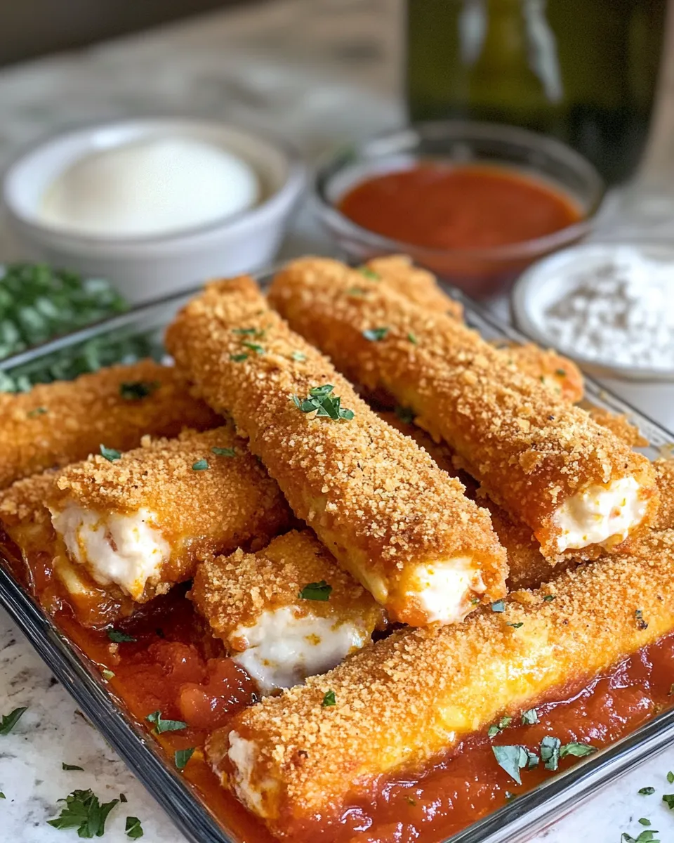 Ingredients for Indulge in Heaven: Crunchy Deep Fried Lasagna Mozzarella Sticks