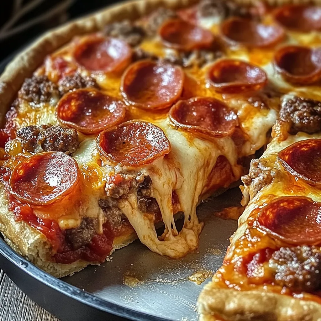 Photo of featured for Savor the Flavor: Irresistible Deep Hamburger Sausage & Pepperoni Pie Delight
