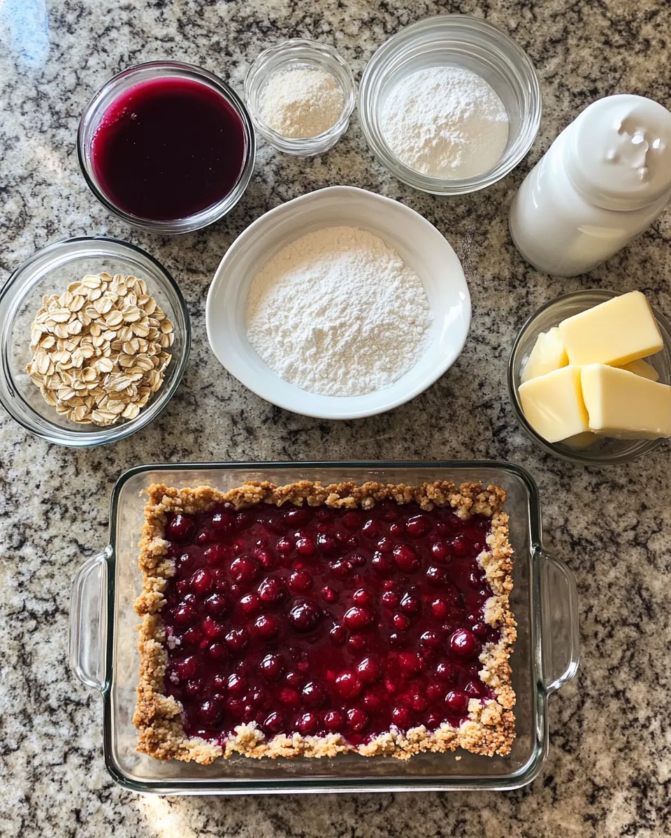 Ingredients for Irresistibly Easy Cherry Pie Bars for a Sweet Treat
