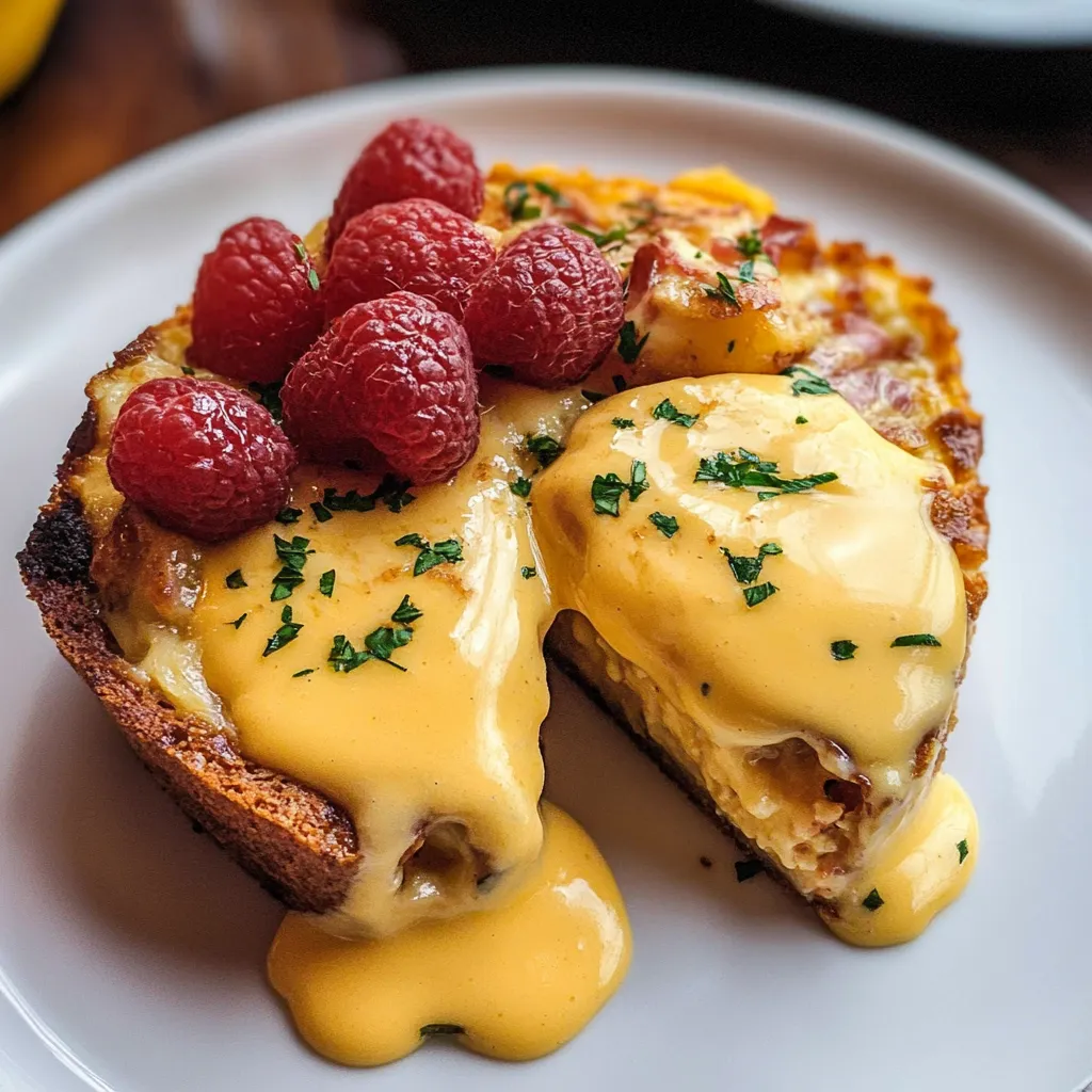 Photo of featured for Brunch Bliss: Indulge in Eggs Benedict Quiche with Velvety Hollandaise Sauce